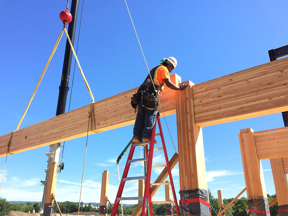 Glulam Beam Installation