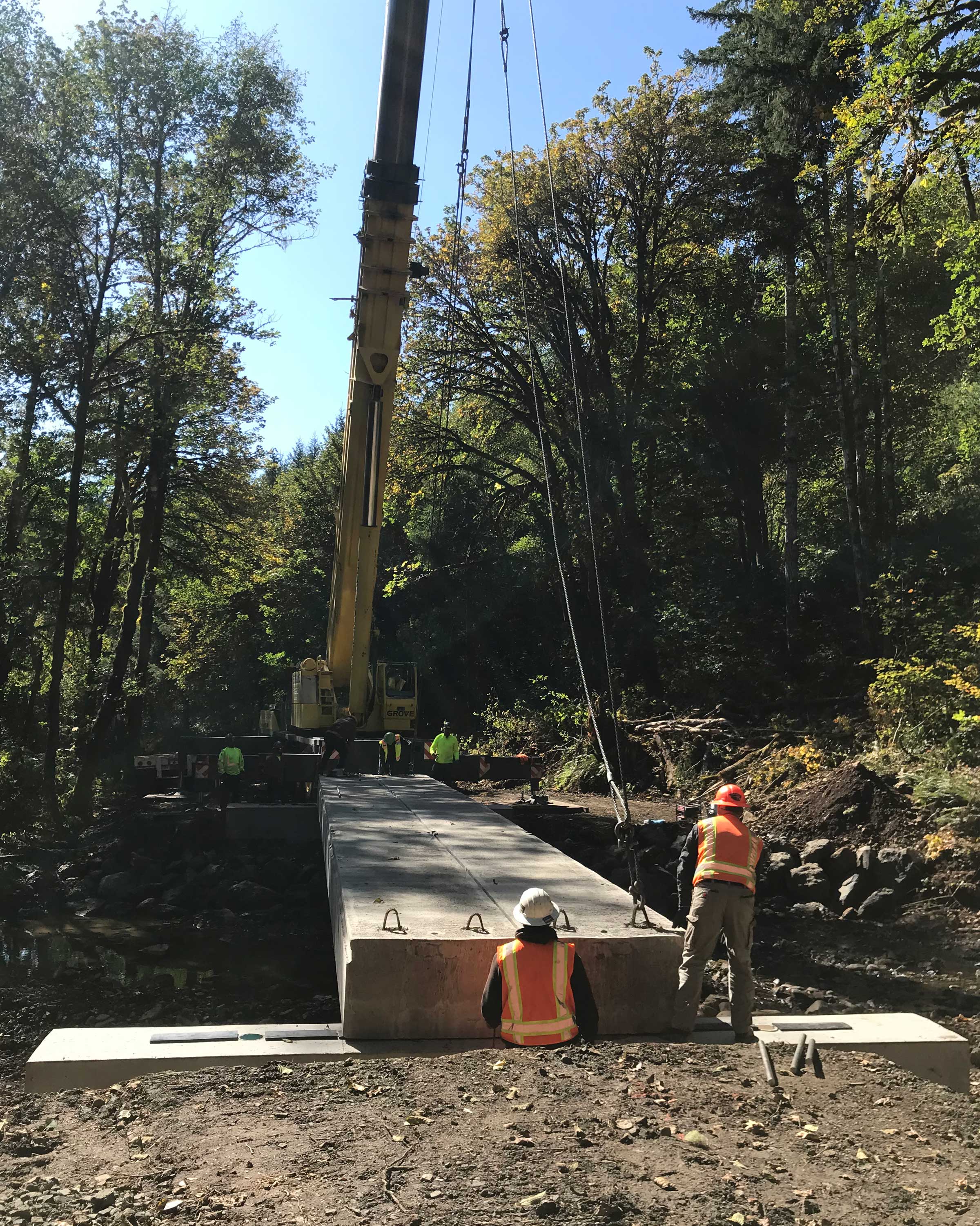 Repairing the culvert at Pedee Creek. 