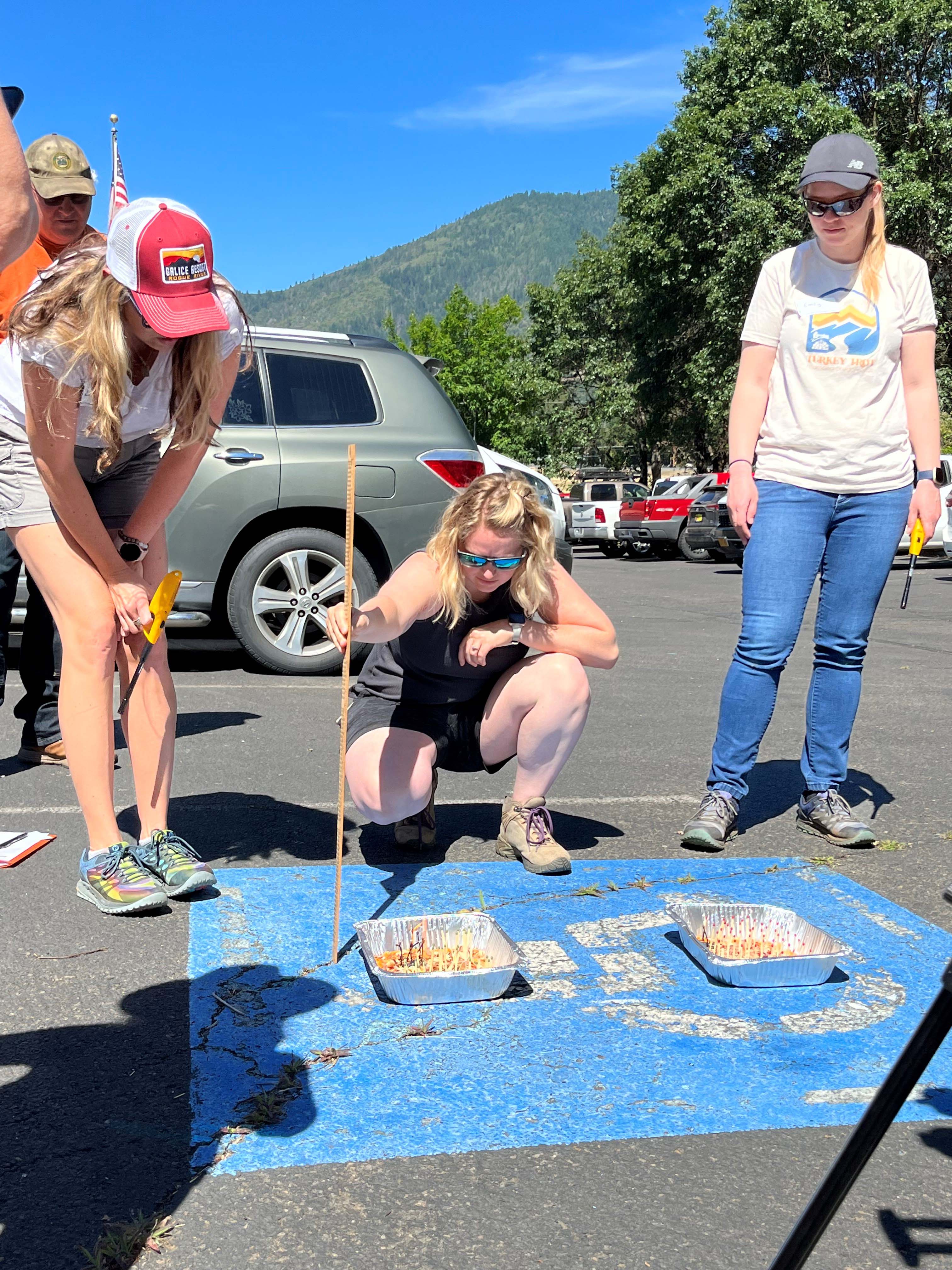 Teachers doing an experiment