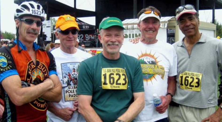 Paul Barnum participates in the 2012 Pole Pedal Paddle