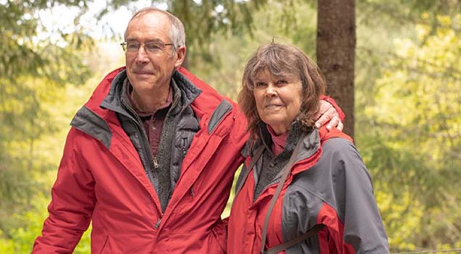 Two forestland owners on their land