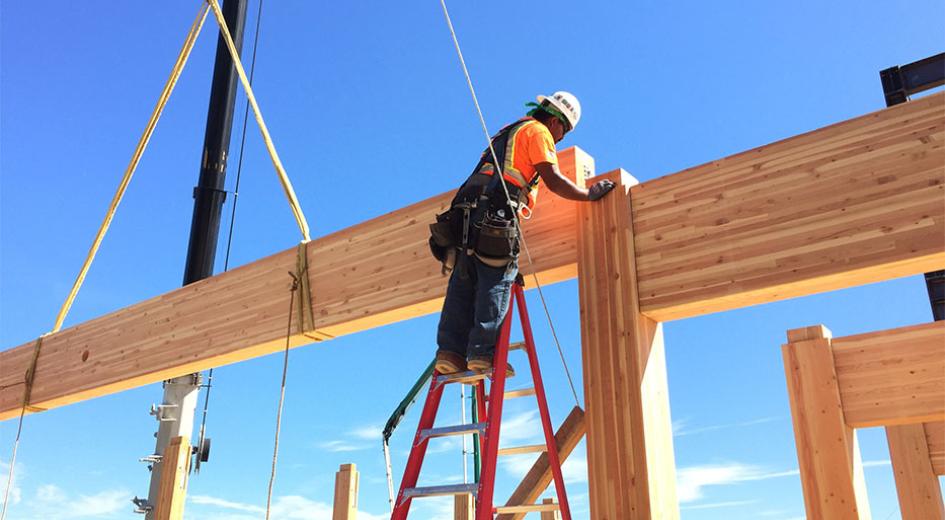 Glulam Beam Installation