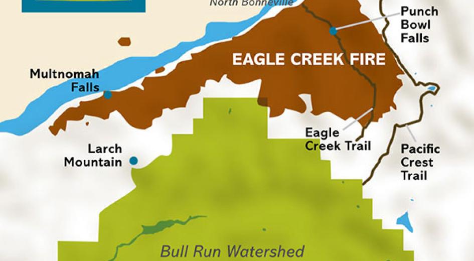 Eagle creek fire map