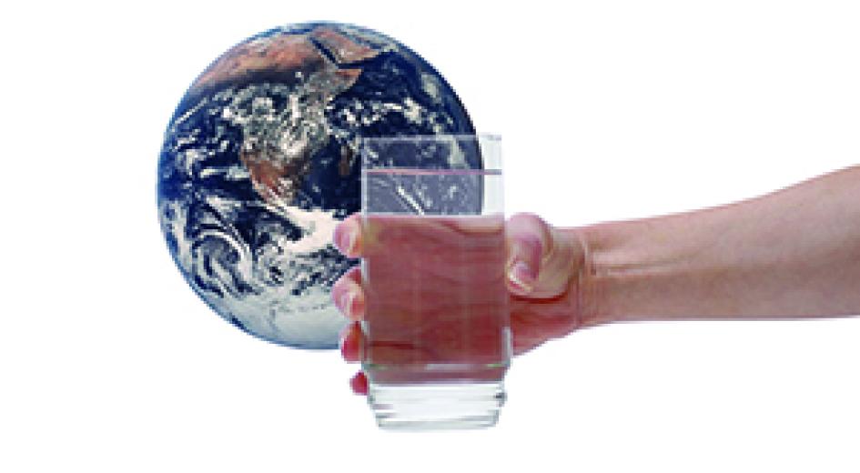 Glass of water and the earth
