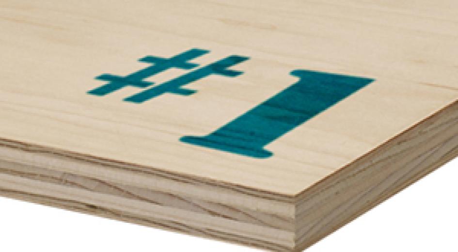 plywood with number one